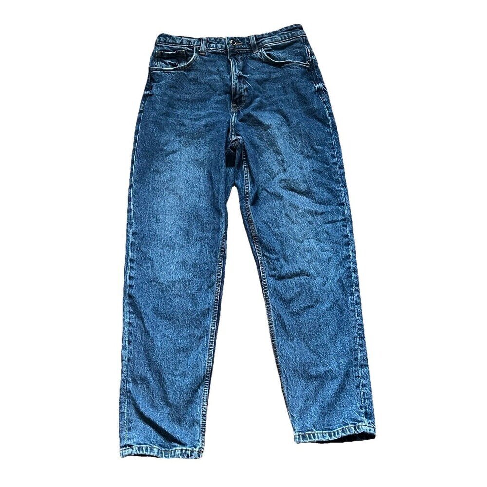 Zara Mom Jeans 8 Womens Acid Blue Wash High Rise